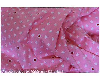 Jerseystoff Farbenmix 'Püdile' - Sterne rosa