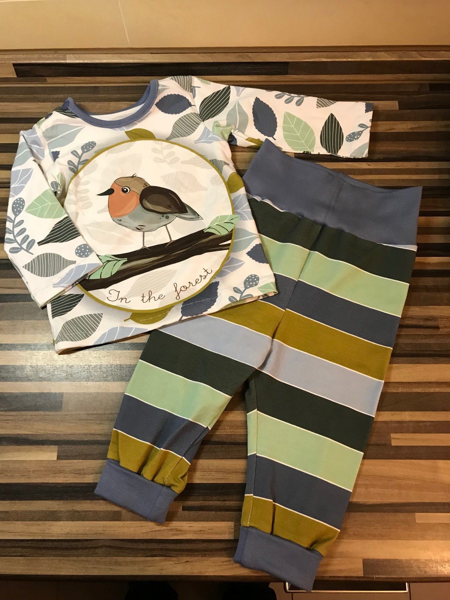 Baby Set ' Bird 'Pants and LA ShirtGr. 62/68 Etsy