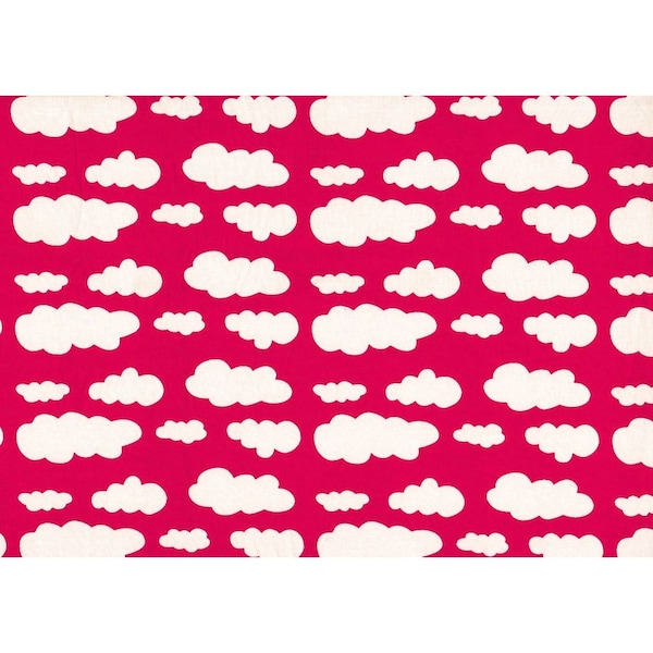 Jerseystoff 'Vicente' - Wolken rot