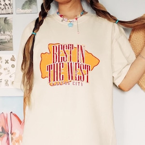 Best In The West Chiefs Shirt Kansas City Football Distressed Print Chiefs Shirt Vintage Retro Style