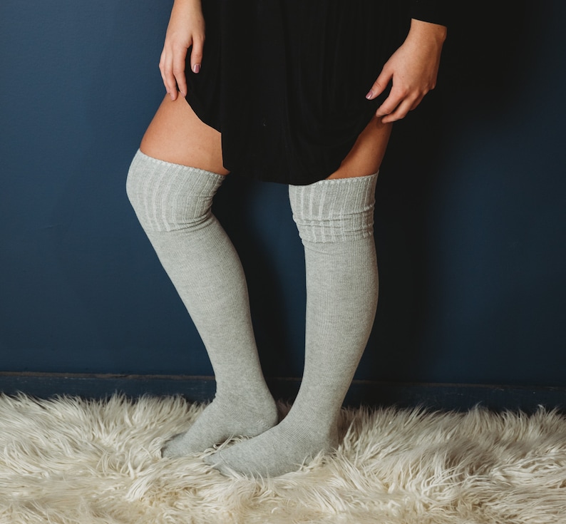 Over The Knee Sock Thigh High Sock Cozy Cotton Lounge Socks Etsy Denmark