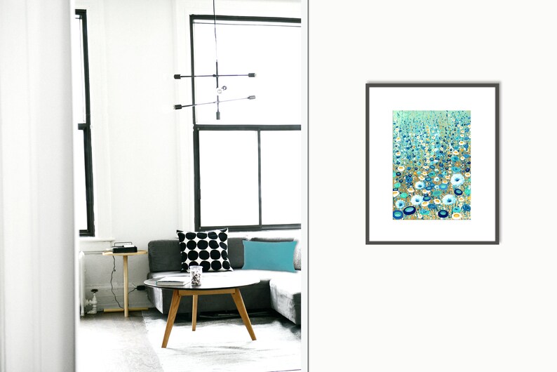 Printable wall art 5x7 8x10 9x12 Wildflower prints Teal Etsy
