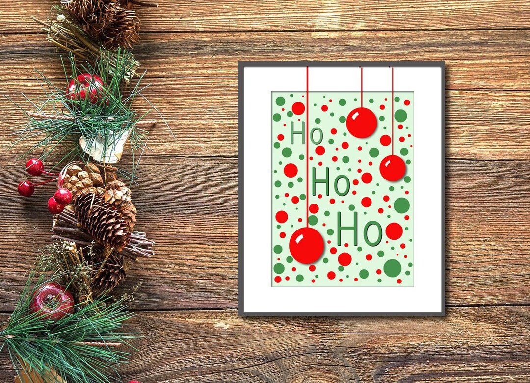 8x10 Ho Ho Ho Printables, Printable Art Christmas Sign, Vintage Art ...