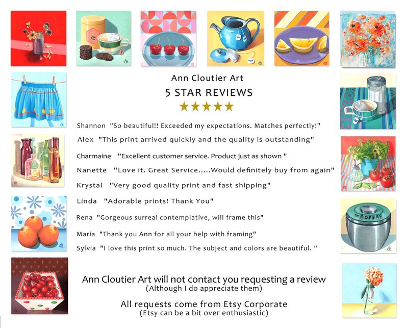 3x4, 8x10, 11x14 Teal red orange abstract flower art prints, Teal wall art of vase of flowers, Orange and red impressionism floral artwork. image 12