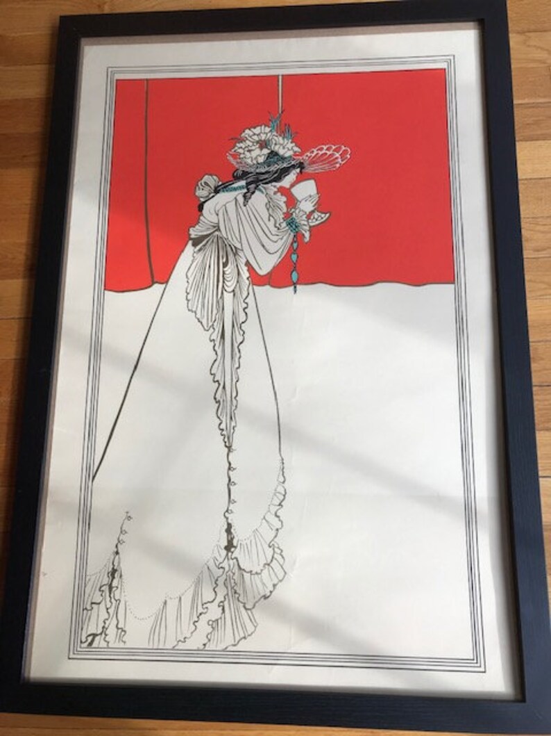Vintage Aubrey Beardsley Print of Isolde Etsy