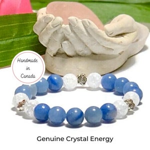 Aventurine healing stones bracelet for women, Quartz gemstone beaded bracelet, Mental health healing crystals mala bracelet, yoga gifts