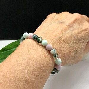 Inner Peace Healing Bracelet, Green Moonstone Healing Crystals, Handmade in Canada, Protection ...