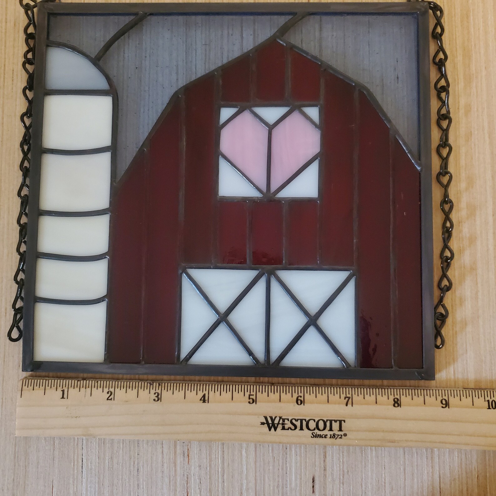 Custom Stained Glass Barn w/ Heart Barn Quilt 8.25x8.75 Etsy