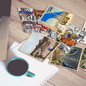 Pack of 6 - Collector Edition Cleveland thema Altered History Postcards, Print & Notecards, Cleveland kaarten