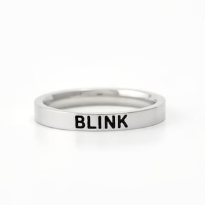 Blackpink Ring - Personalized Ring, KPOP, BLINK, Custom Message, Engraved Ring, Stacking Ring, Bias, Song Titles, Slogans, Date