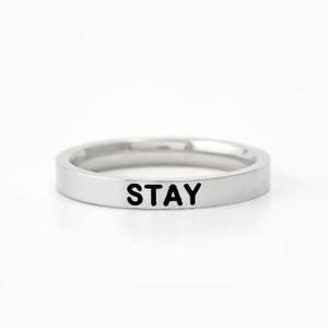 Stray Kids Ring - Personalized Ring, KPOP, STAY, Custom Message, Engraved Ring, Stacking Ring, Bias, Song Titles, Slogans, Date