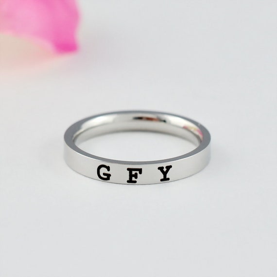 G F Y Dainty Stainless Steel Stacking Band Ring GFY Ring Mature