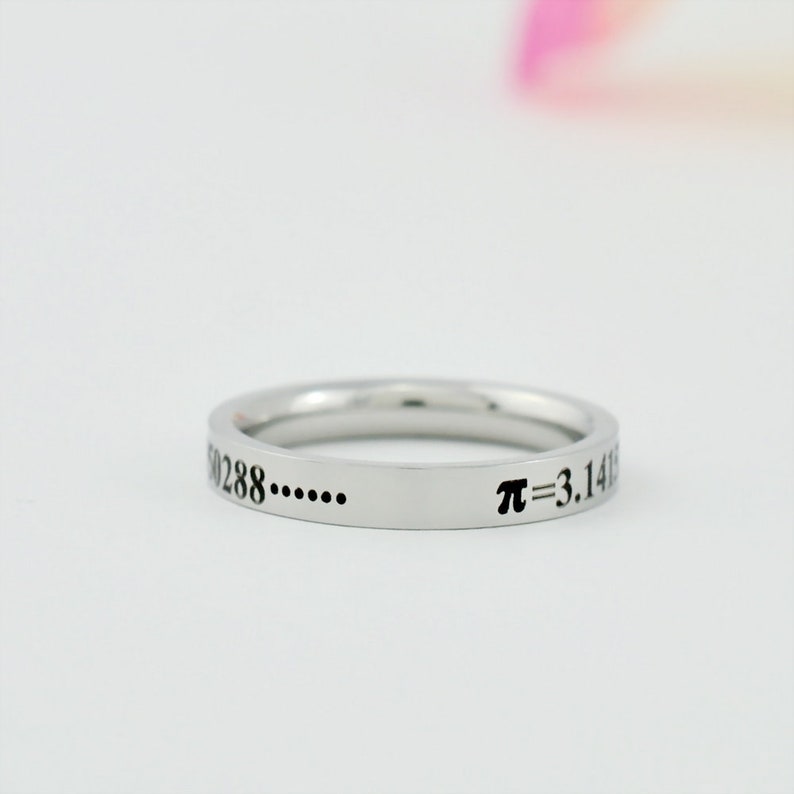 PI Ring - Dainty Stainless Steel Stacking Band Ring, Math Lover Gift ...
