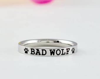 High Quality TTstyle 316L Black Stainless Steel Wolf Ring Size 7-15 (RZ04D) NEW
