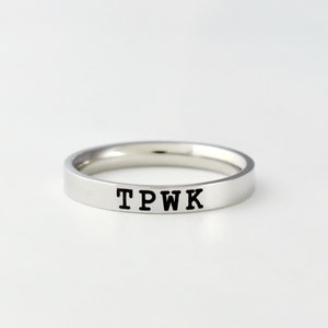 TPWK - Stainless Steel Band Ring, Customized Gift for Sorority Sisters Best Friends BFF Friendship