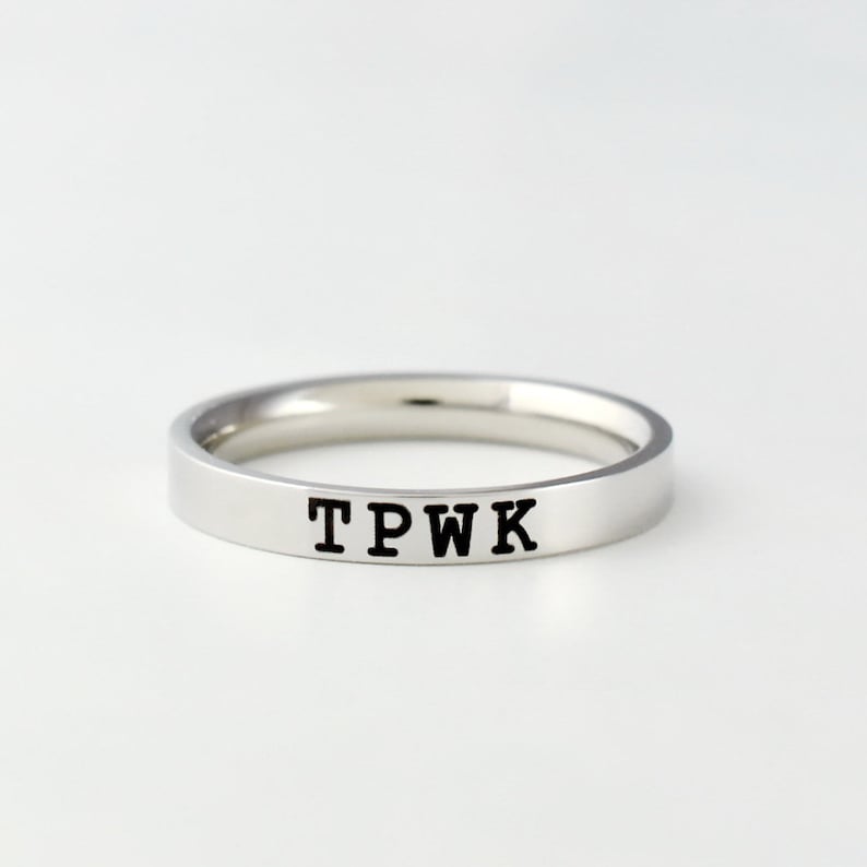 TPWK - Dainty Stainless Steel Stacking Band Ring, Sorority Sisters Best Friends Friendship Gift 