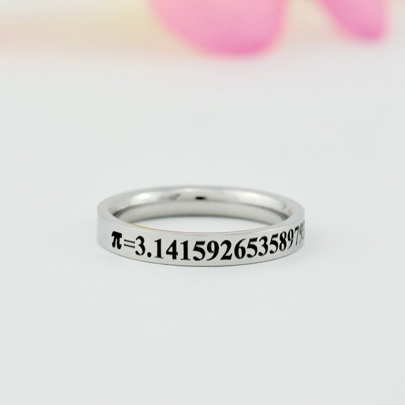 PI Ring - Dainty Stainless Steel Stacking Band Ring, Math Lover Gift ...