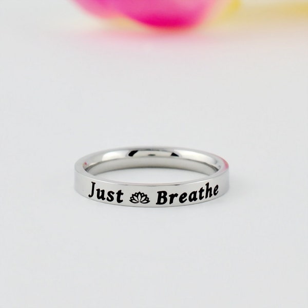 Just Breathe Spiral Wrap Twist Healing Ring - Stainless Steel Adjustable Anxiety Relief Jewelry For Women
