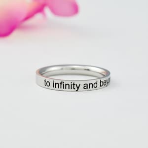 to infinity and beyond - Stainless Steel Band Ring, Sisters Best Friends BFF Forever Love Friendship, Customized Personalized Gift