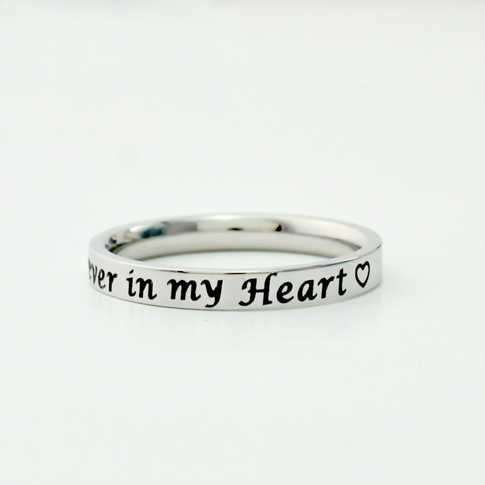Forever in My Heart Ring – Dainty Stainless Steel Memorial Band ...
