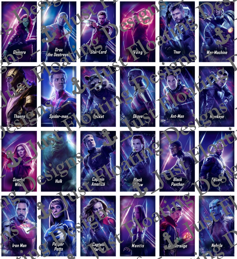 Printable Guess Who Cards The Avengers | Etsy