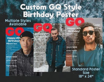 Custom Men’s Magazine Cover Poster—Digital File