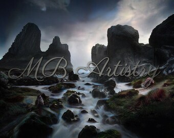 Foggy Mountain River by Magnolia Brown (Digital Art)