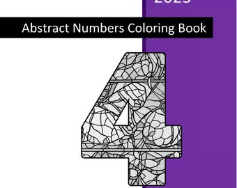 Abstract Stained Glass Numbers Coloring Book 0-9