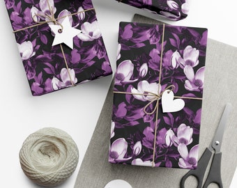 Magnolia Bouquet in Lilac Gift Wrap Paper
