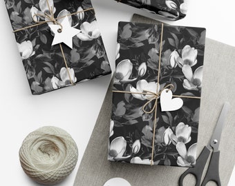 Magnolia Bouquet in Grey Gift Wrap Paper