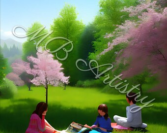 Sharing Spring Stories by Magnolia Brown (Digital Art)