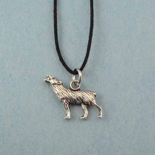 Wolf Charm Necklace, Men's and Woman's Wolf Necklace, Adjustable Wolf Necklace, Wolf Jewelry, Plus Size Necklace, Wolf Gift, Hiker, Hunter