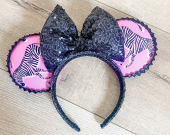 Animal Kingdom Disney inspired Ears, Zebra Mouse Ears, Sequin Disney Ears, Mickey Mouse, Minnie Mouse, Hair accessories, girl gifts,