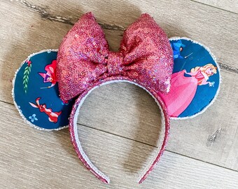 Sleeping Beauty Disney Inspired Ears, Aurora Disney, Princess Ears, Girl Hair Accessories, Gifts under 30, Fairy godmother headband