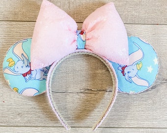 Dumbo Disney Ears, Elephant Ears, Sequin bows, girl gift, Pink Disney, hair accessories, Disney headband, Minnie Mouse Ears, Mickey Ears