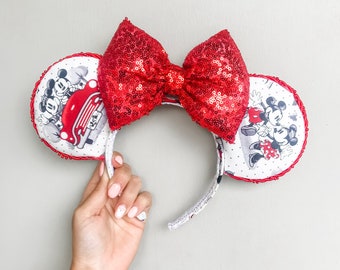 Mickey and Minnie Mouse Ears, Love ears, Valentine's Day gift, Love headband, Vintage mickey and Minnie, Personalized gift, Disney headband