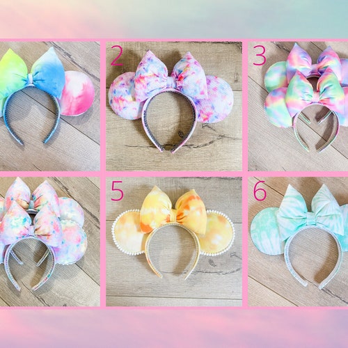 Tie Dye Disney Ears, Pastel Mouse Ears, Neon Mickey Mouse Ears, Disney Headband, Girl Gifts, Gifts under 30, Minnie Mouse Ears