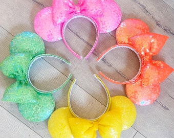 Sequin Disney Ears, Sparkle Disney Headband, Sequin Hair accessories, Disney Princess Ears, Girls gifts, Gifts under 30