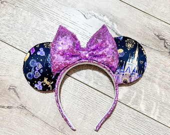 50 Year Celebration Ears, Disney themed ears, Sequin Headband, Hair Accessories, Disney Castle, Animal Kingdom, Girl Gifts