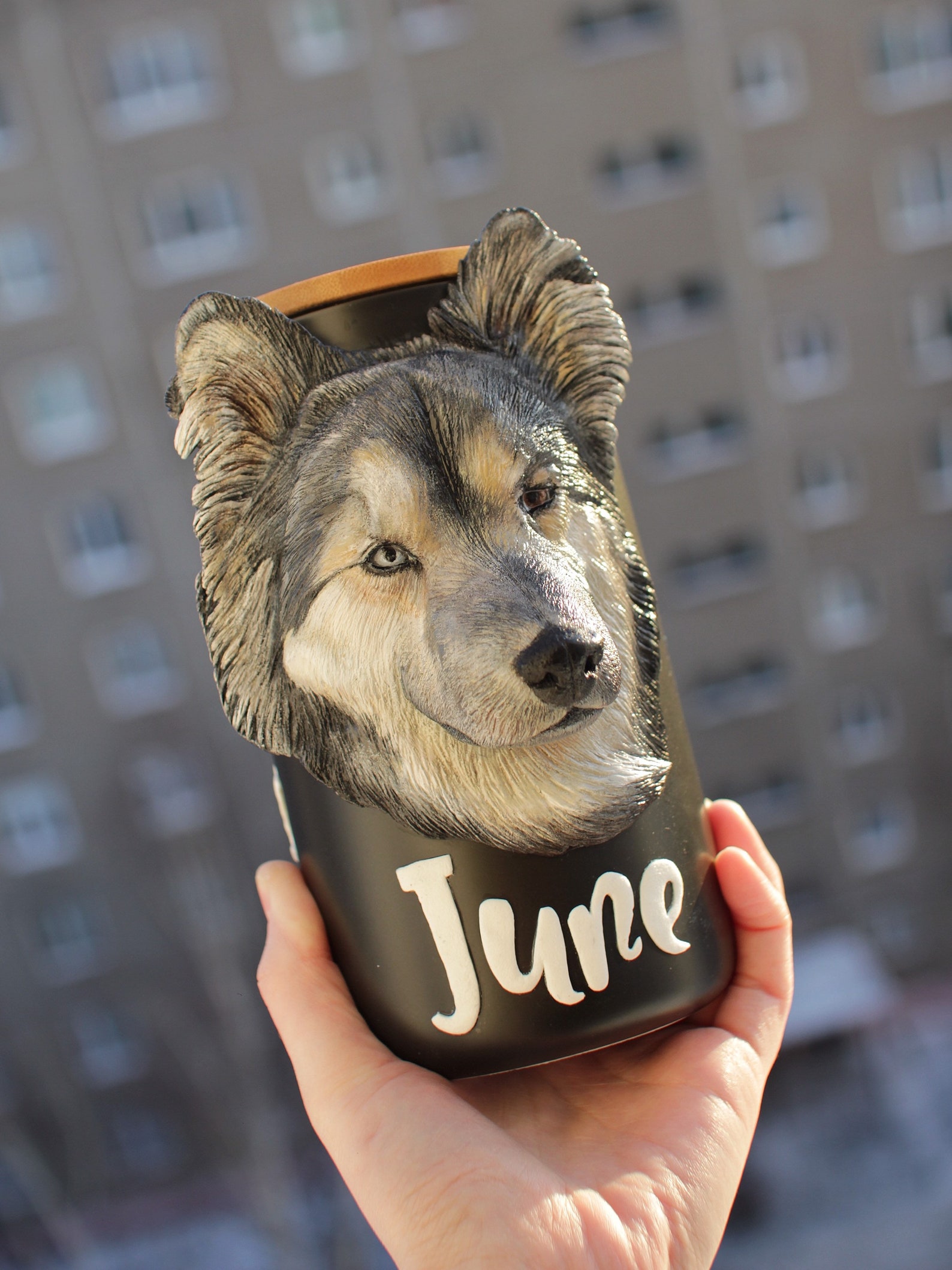 Ceramic Pet Urns For Dogs Dog Portrait From Photos Custom Etsy