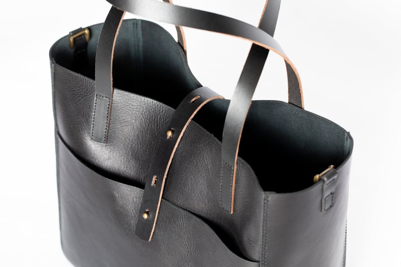 The Everyday Leather Tote Bag Black Crossbody Bag Leather image 5