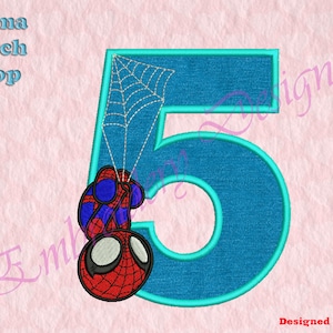 Web-man birthday fifth Applique Embroidery Designs, Superhero Embroidery Designs, Applique Embroidery Designs, Machine Applique Embroidery