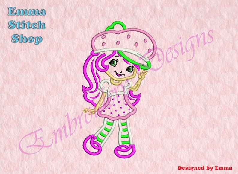 Strawberry Girl Applique Embroidery Designs Creative Girl Etsy