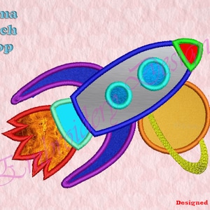 Rocket Applique Embroidery Designs, Space, Saturn, planets Embroidery Designs, Rocket Machine Embroidery Design, Space Applique, Applique