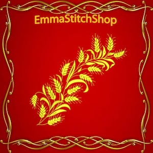 Ear of wheat Machine Embroidery Designs Embroidery Sweatshirt Designs Minimal Floral Wheat Embroidery Tshirt Popular Embroidery Yellow Wheat