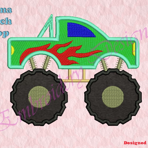 Monster truck Applique Embroidery Designs, Jeep car Embroidery Designs, Truck Machine Embroidery Design, Truck Applique, Applique for Baby