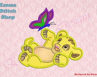 Simba Applique Embroidery Designs, Cartoon Lion Embroidery Designs, Simba Machine Embroidery Design, Applique Embroidery, Baby Embroidery