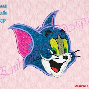 Cat face Applique Embroidery Designs, Cartoon Cat Embroidery Designs, Creative Applique Machine Embroidery Design
