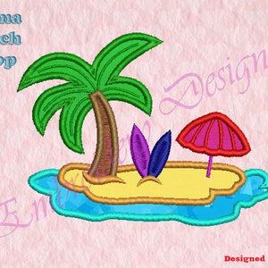 Beach summer Embroidery Designs, Surfing Embroidery Designs, Darling, Sugar cakes design, Digital file, 8 formats in 3 sizes