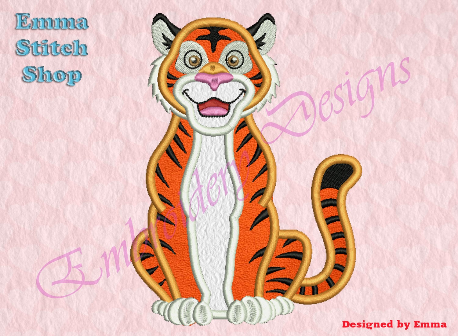 Cute tiger applique embroidery designs tiger embroidery  etsy Cute tiger applique embroidery designs tiger embroidery  etsy